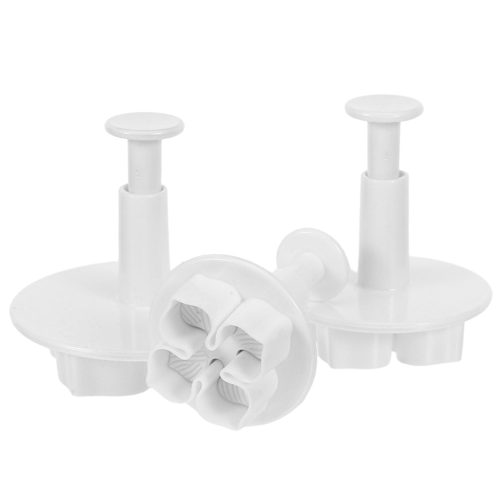 Cookie Cutter Set - 3Pcs Hydrangea Sugarcraft Plunger Cutters White