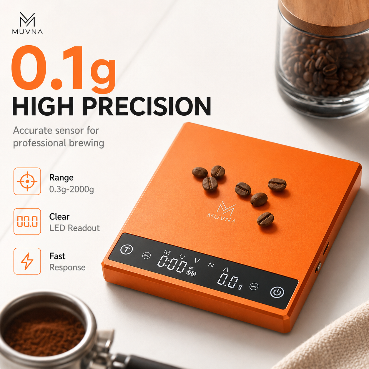 Kitchen Scale Precise - MUVNA Coffee Scale Espresso Scale Digital
