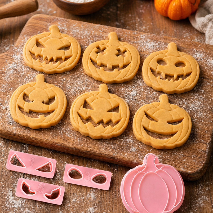 Cookie Cutter Set - Durable Pumpkin Cookie Cutters Set, Multiple