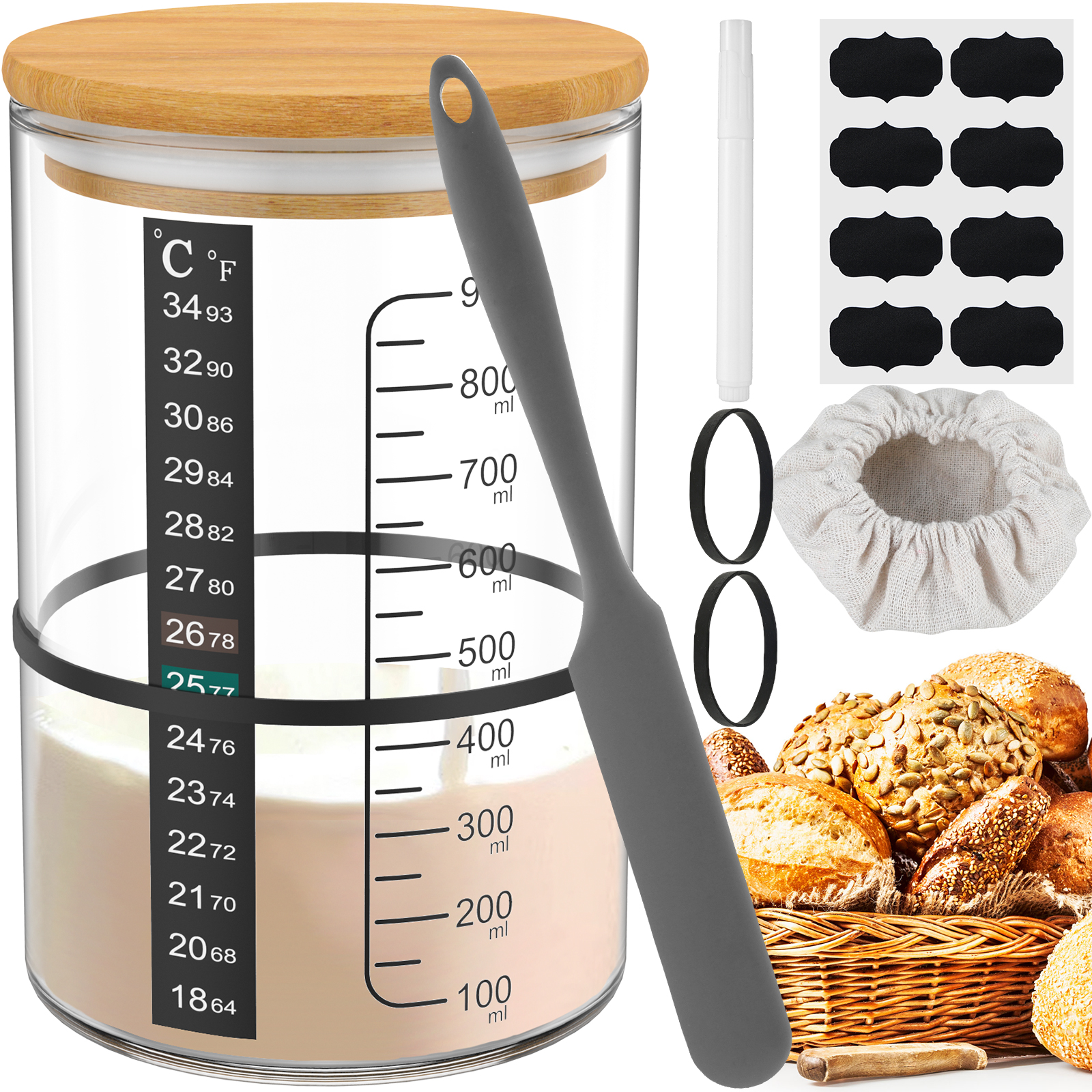 Kitchen Baking Store - Sourdough Starter Jar Kit Sourdough Starter