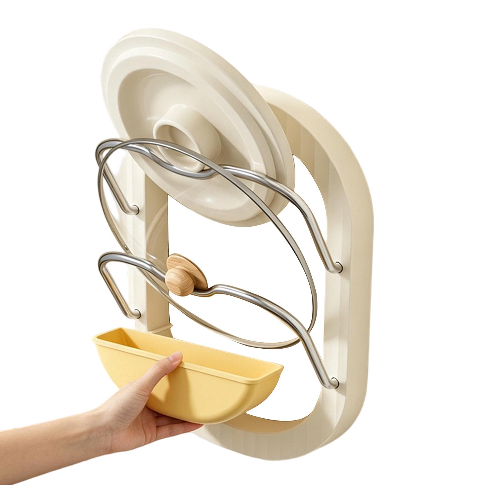 Kitchen Baking Cupboard - Pot Lid Rack 2-Tier Wall Mounted