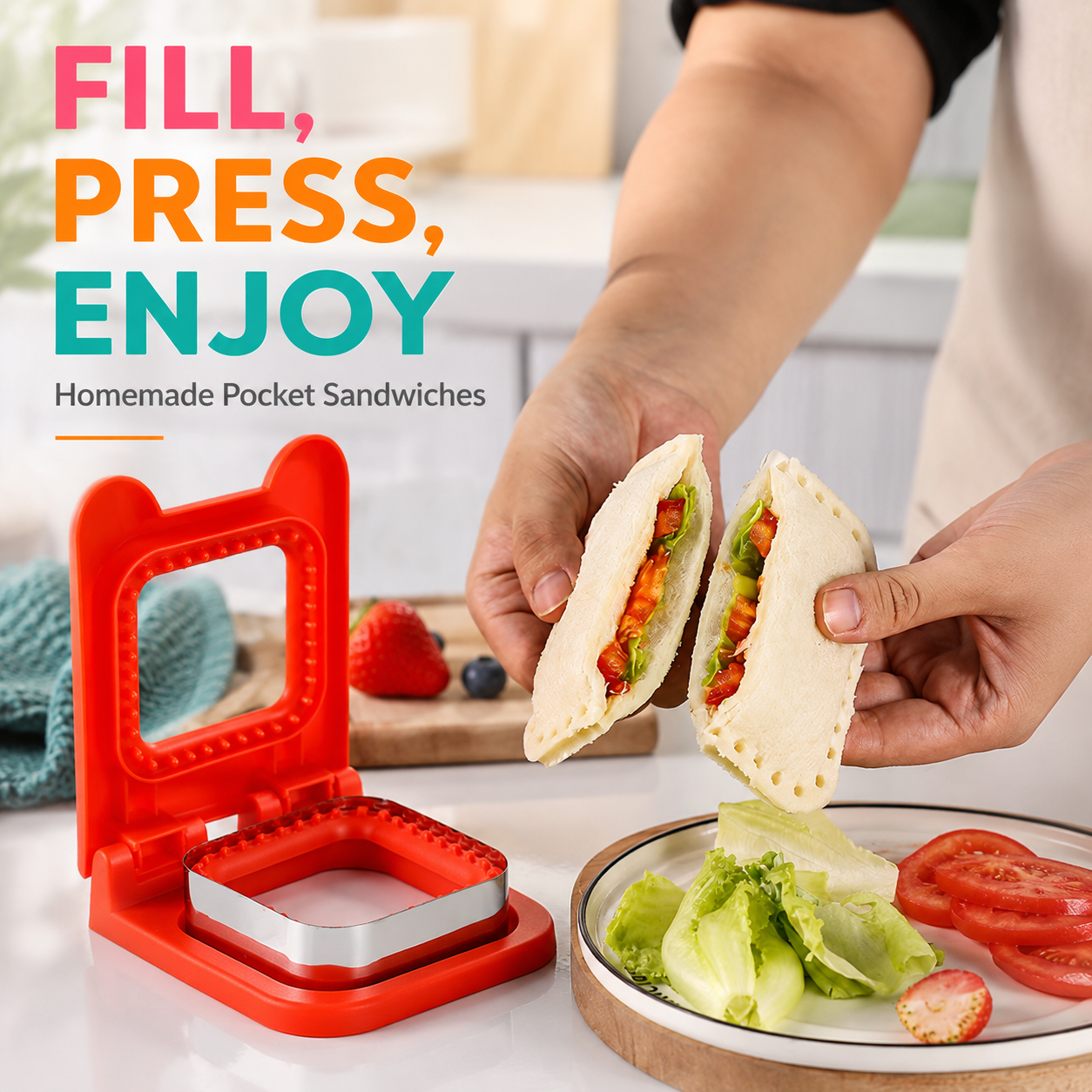 Kitchen Baking Products - Pocket Sandwich Maker Stainless Steel Bread
