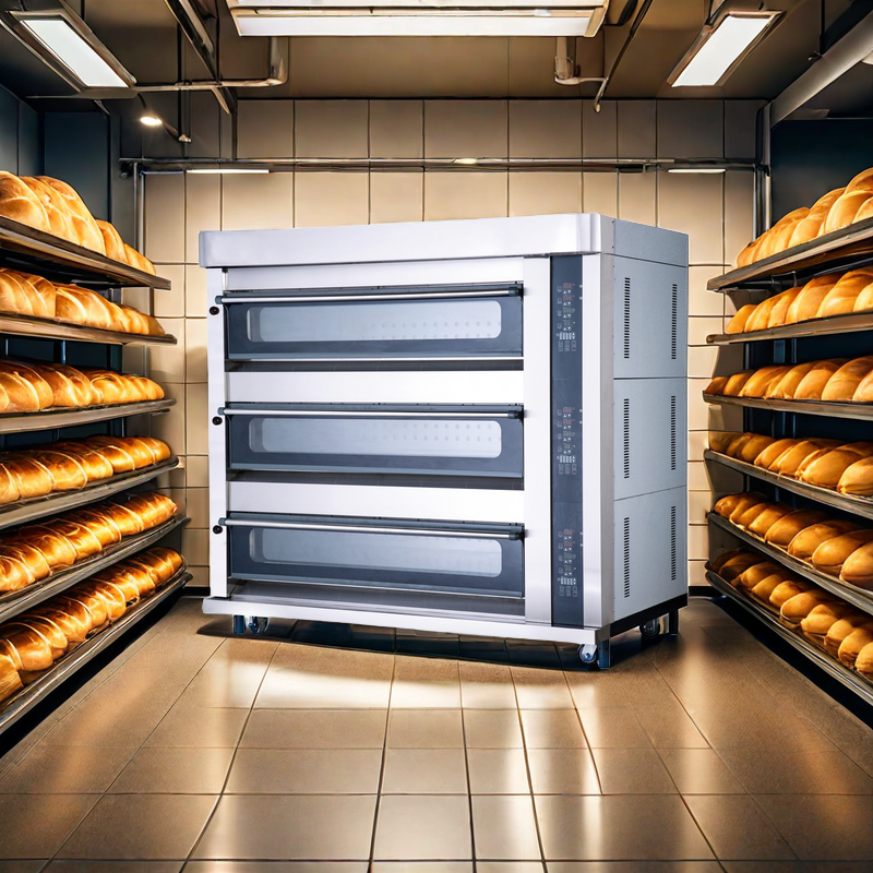 Commercial Kitchen Baking Oven - Customized 3 Deck 6 Trays Commercial