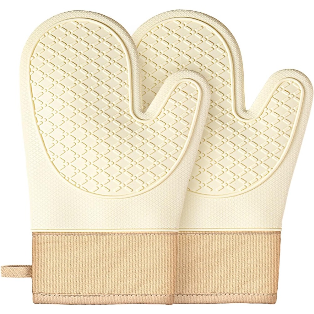 Kitchen Oven Baking Pans - Silicone Heat Resistant Oven Mitts Set