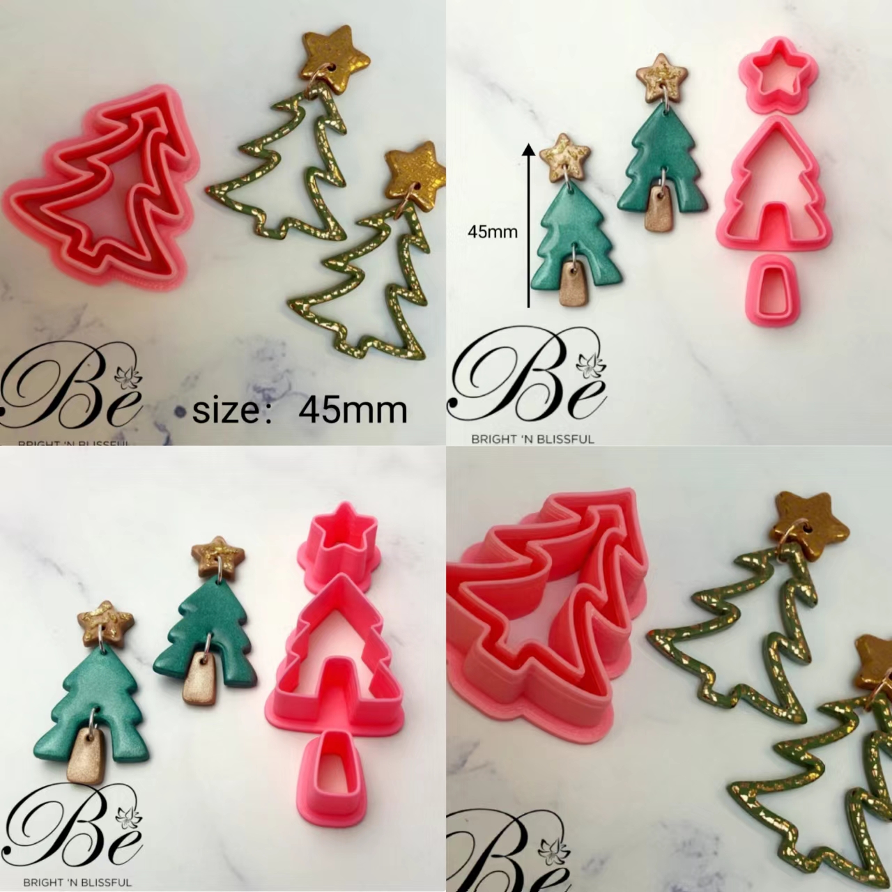 Cookie Cutter Set - Clay Cutter Shape Christmas Tree Set