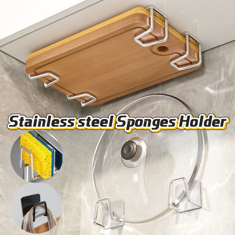 Kitchen Zo - 1-10pcs Kitchen Stainless Steel Sponge Holder
