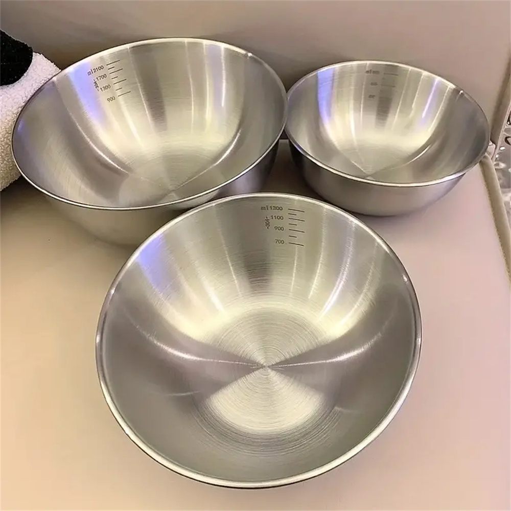 Kitchen Baking Essentials - 1-3 Stainless Steel Bowl Set with
