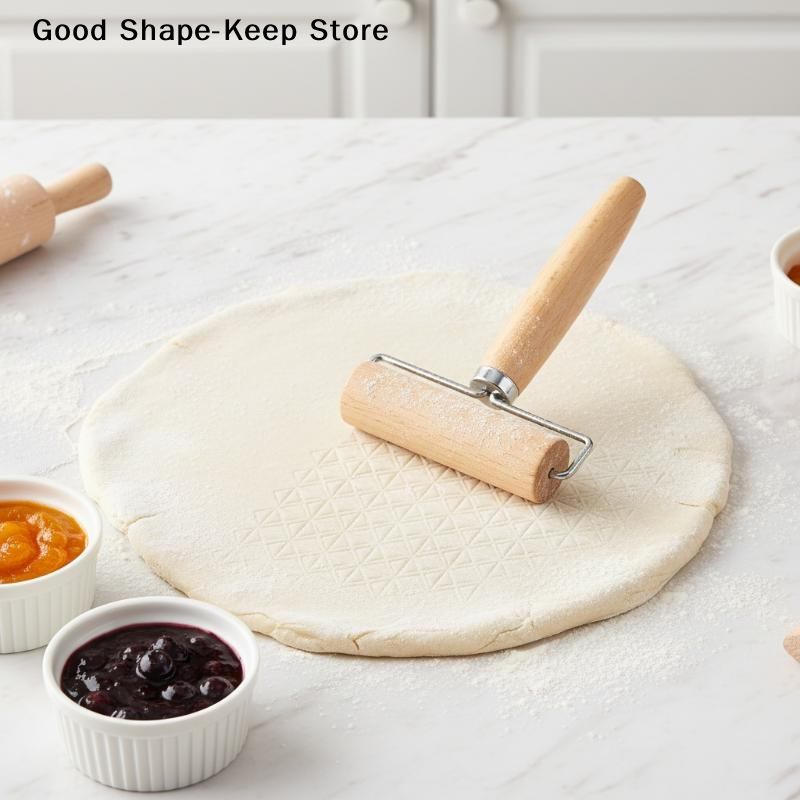Kitchen Baking Essentials - dailyNonstick Wooden Rolling Pin With Handle