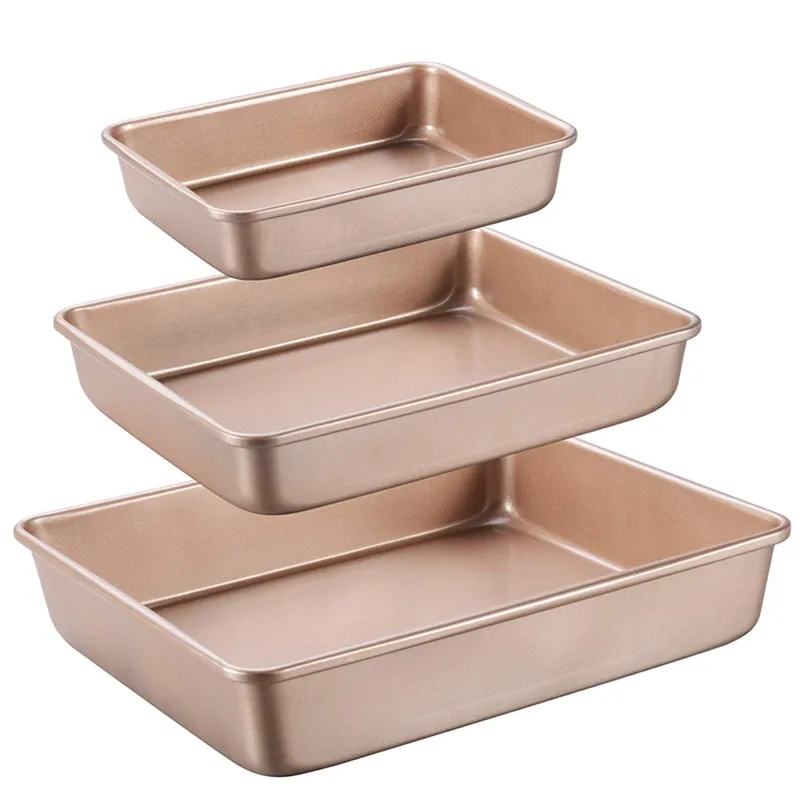 Kitchen Oven Baking Pans - Thicken Carbon Steel Golden Baking Tray