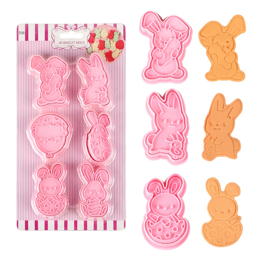Kitchen Accessories For Baking - 6pcs/Set Easter Bunny Cookie Cutters Kitchen