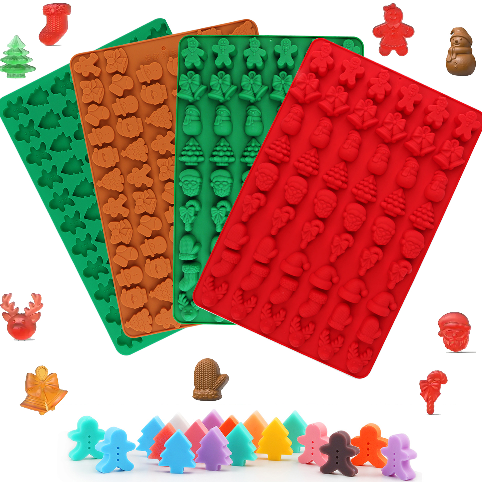 Kitchen Accessories For Baking - Four Types of Christmas-Themed Silicone Candy