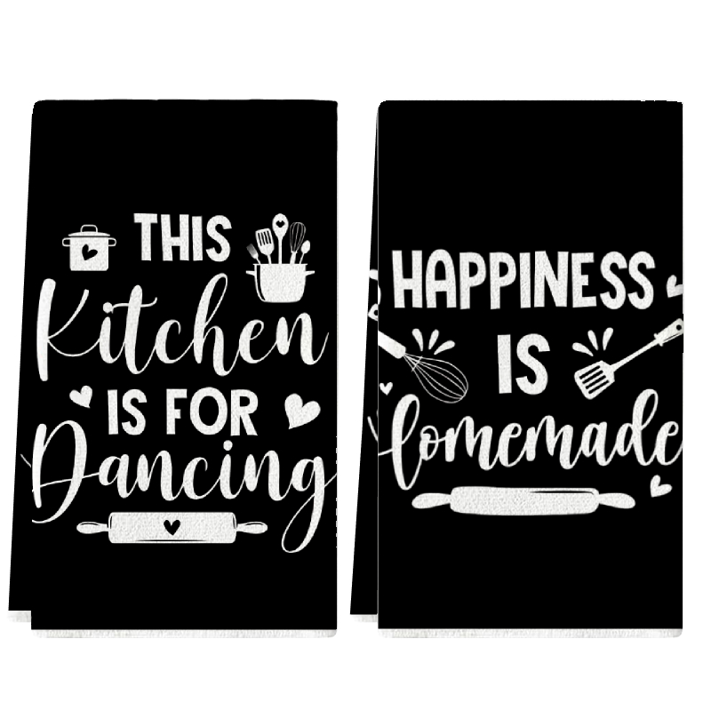 Kitchen Baking Essentials - 2Pcs, Kitchen Towels with Fun Text