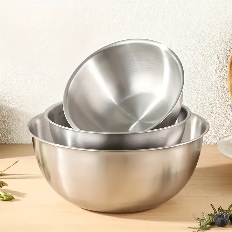 Kitchen Baking Store - 3pcs Stainless Steel Salad Bowl Set