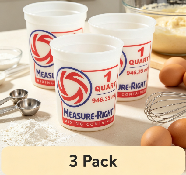 Kitchen Baking - Round Plastic Mixing Container 1 Quart