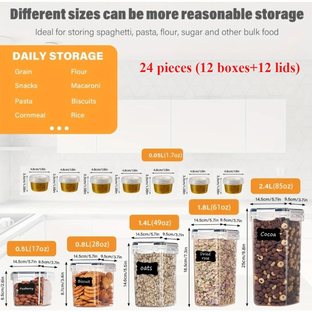 24Pcs Food Storage Containers  - огляд і ціна Kitchen Zo