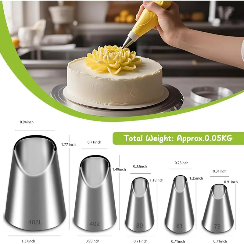 5PCS Stainless Steel Piping No - огляд і ціна Kitchen Baking Store