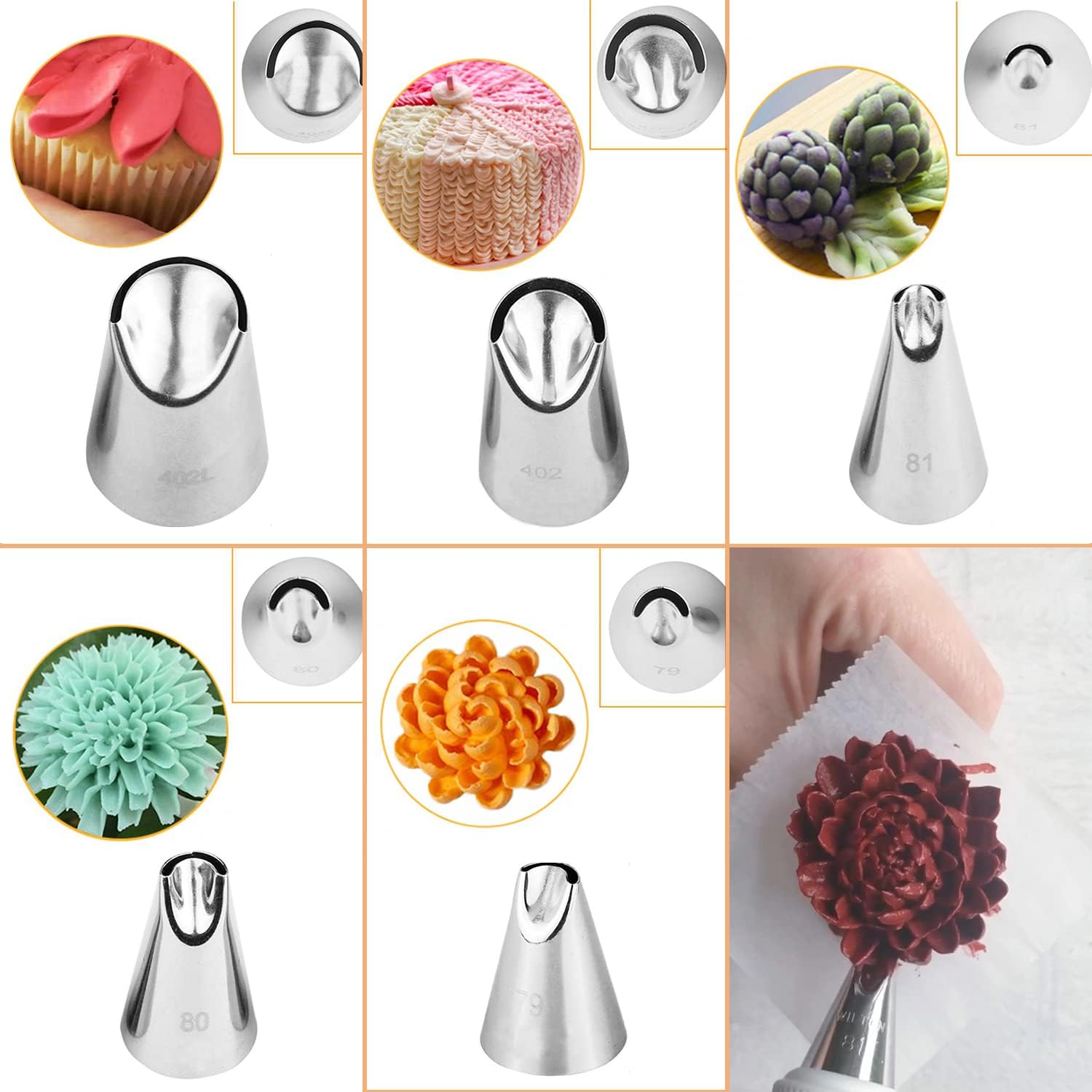 5PCS Stainless Steel Piping No - огляд і ціна Kitchen Baking Store