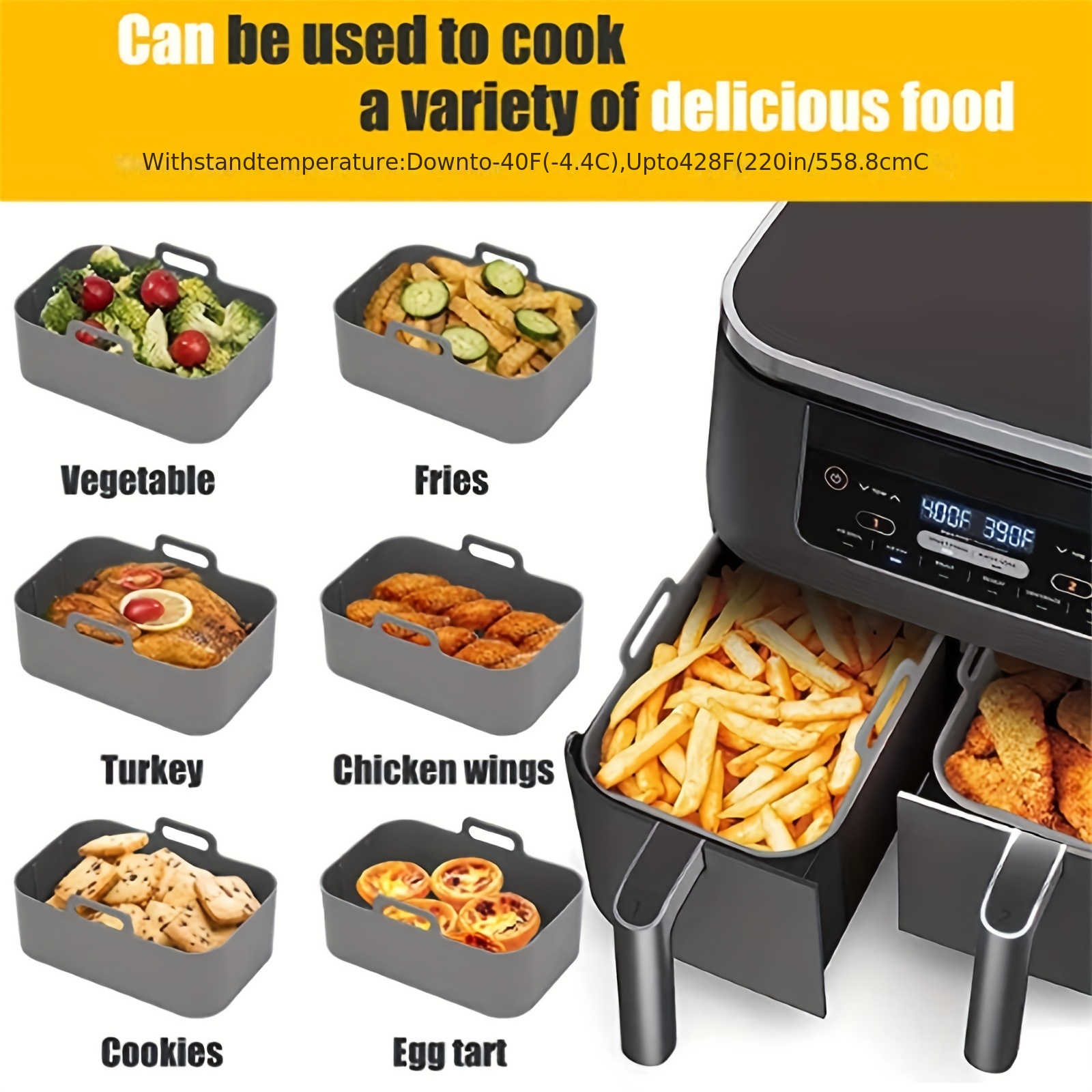 1/2Pcs Air Fryer Silicone Tray - огляд і ціна Kitchen Oven Baking Pans
