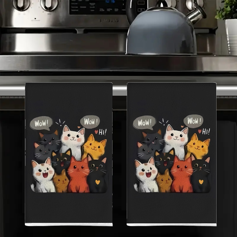 2Pcs, Black Background Cat-The - огляд і ціна Kitchen Baking Essentials