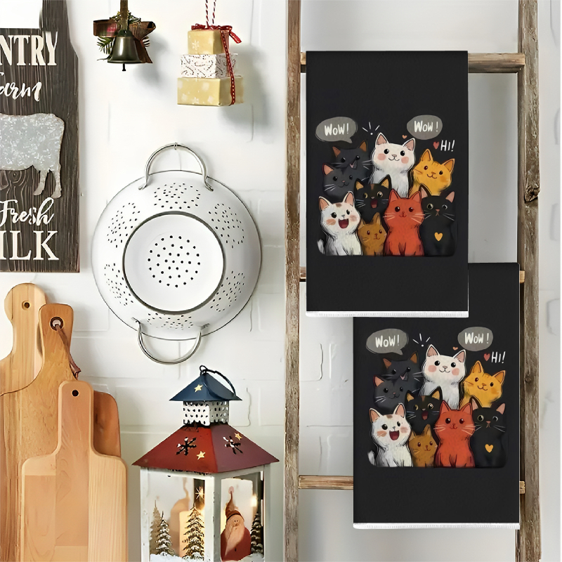 2Pcs, Black Background Cat-The - огляд і ціна Kitchen Baking Essentials