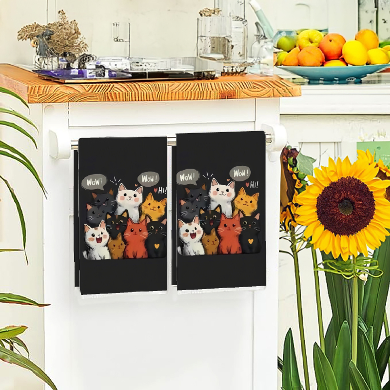 2Pcs, Black Background Cat-The - огляд і ціна Kitchen Baking Essentials