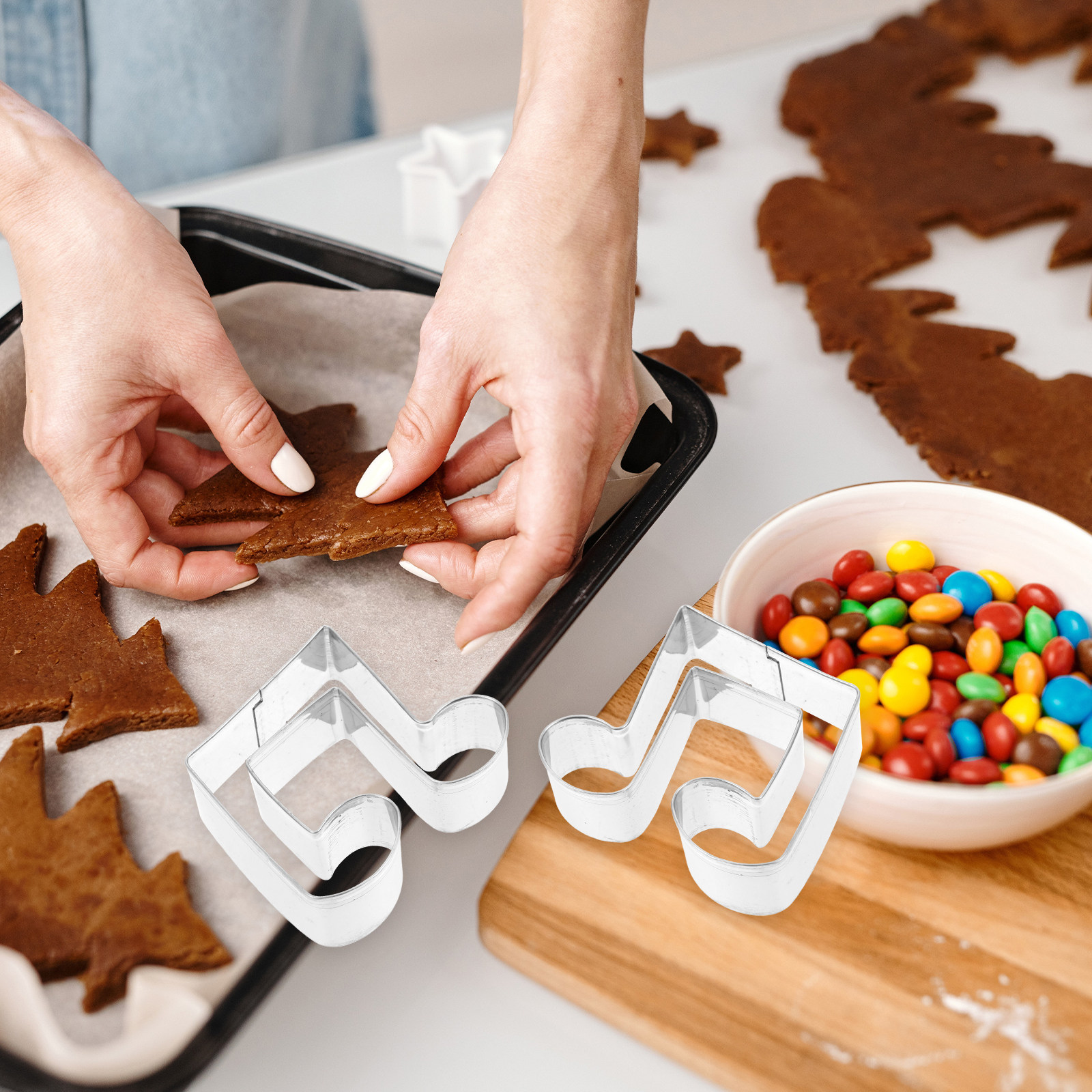 1Set Stainless Steel Music Not - огляд і ціна Cookie Cutter Set